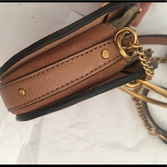 Chloe Pixie Mini Leather Suede Crossbody Bag Beige - Picture 4 of 8